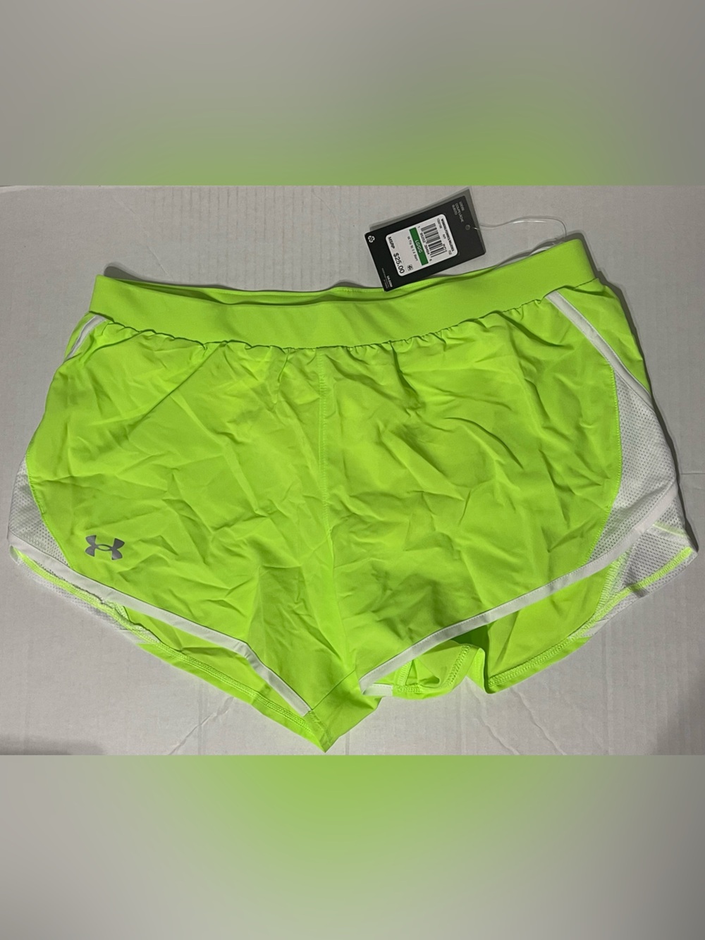 Under Armour Fly-By 2.0 Shorts - Women’s L - Quirky Lime-White - NWT